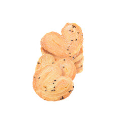 Black heart sesame biscuit  isolated on  transparent png