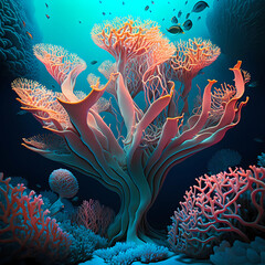 coral reef in the sea , Generative AI