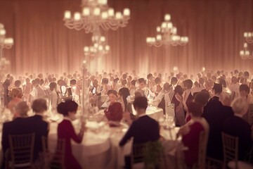 Fototapeta na wymiar Banquet de mariage. Generative AI