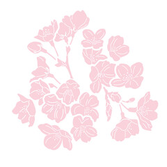 シンプルな桜のイラスト（ピンク）