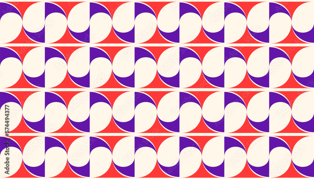 Poster abstract retro geometric seamless pattern. decorative ornament background in 60s or 70s style. retro