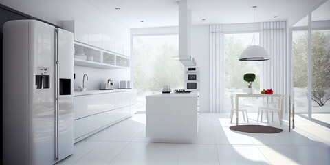 Fototapeta na wymiar Beautiful modern kitchen design.