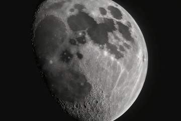 Captivating Lunar Craters: A Telescope View, Genrative AI