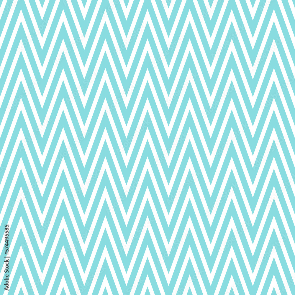 Poster Light blue zigzag seamless pattern. Chevron fabric texture. Abstract zig zag background. Repeating vector wallpaper.