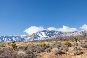 Snow covered mountains at Spring Mountain National Recreation Area, Nevada