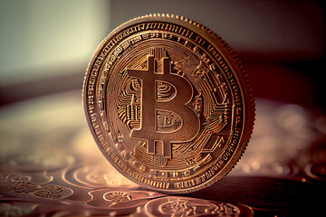 bitcoin crypto coin close up
