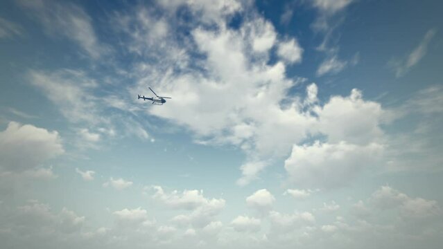 Police Helicopter Flying Video Animation 