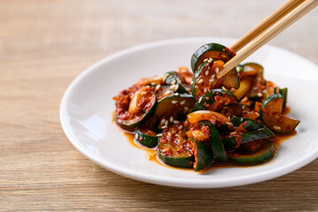 Kimchi cucumber ready to eating, Korean food side dish