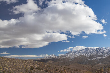Snow covered mountains at Spring Mountain National Recreation Area, Nevada