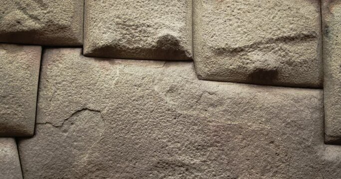 Cusco magalithic stone walls, 12 angles stone 4k 50fps