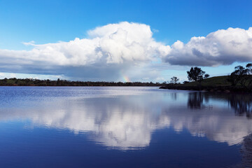Obraz premium reflection of clouds on the lake