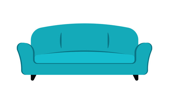 Sofa Icon Cartoon Animated Vector Illustration Isolated on White Background