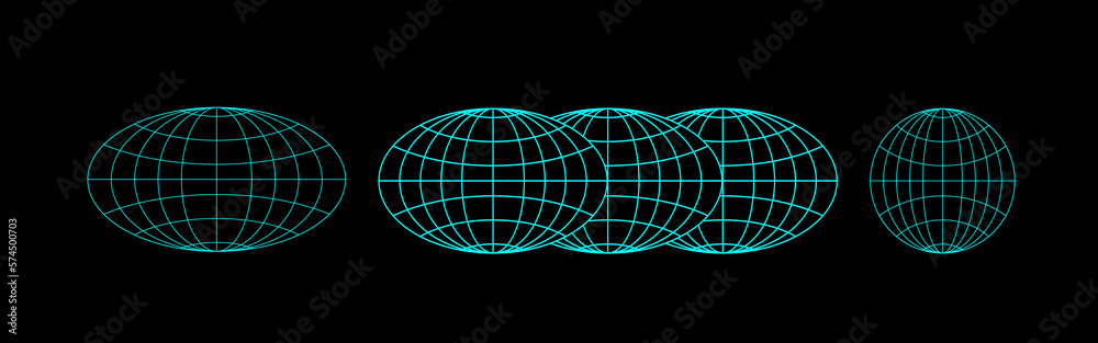 Poster Globe symbol in various style for design element