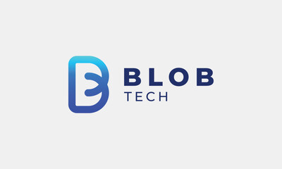 Fototapeta premium Logo vector letter B blue minimalist design template logotype