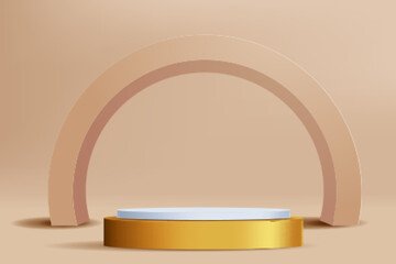 3d realistic render scene with product podium display Vector illustration