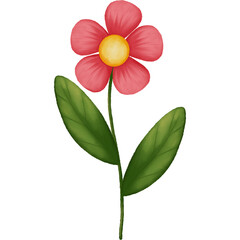 Watercolor pink flower illustration.Hand painting flower illustration isolated on transparent background.
