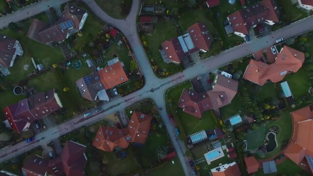 Orbit Shot Of Svitavy Traditional Cottage Houses With Green Nature