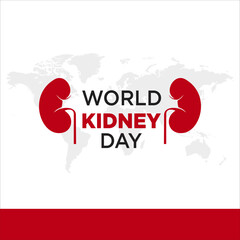 World Kidney Day healthy vector poster. Human kidney health awareness background