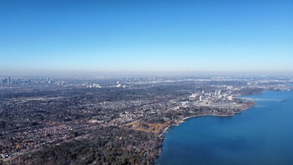 Fototapeta premium 1000 feet above Port credit Ontario