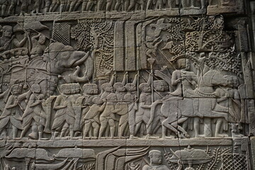 Wall engraving in Bayon Temple