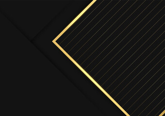 Gold line banner presentation luxury style background