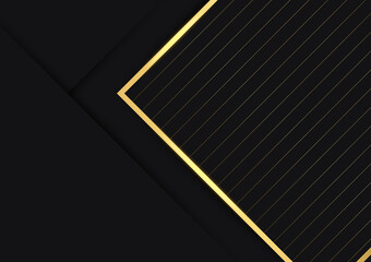Gold line banner presentation luxury style background