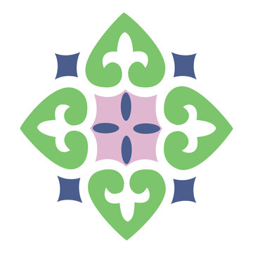 FLEUR DE LIZ HEART MOSAIC WITH PASTEL COLORS