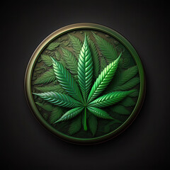 Marijuana Leaf Icon -AI Generated - obrazy, fototapety, plakaty