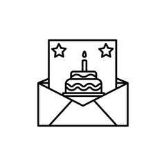 Birthday invitation card icon clipart illustration vector design