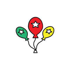 Birthday balloon icon clipart illustration vector design