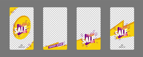 set of templates for social media stories. used for sales presentations, discounts, invitation posters, mobile apps. easy to edit for instagram mockup.