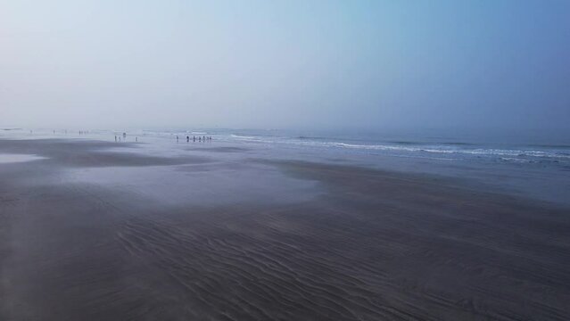 Aerial footage of Harnai beach at Dapoli, located 200 kms from Pune on the West Coast of Maharashtra India.