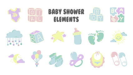 Baby Shower Elements Set
