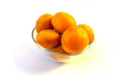 photo of apricot on a plate, isolate