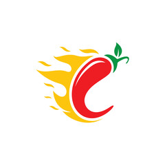 Naklejka premium Hot chili logo images