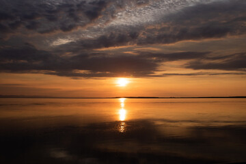 サロマ湖の夕陽
