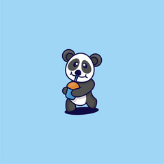 panda cute concept logo design