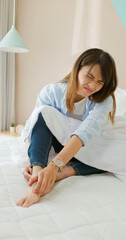 woman has foot eczema