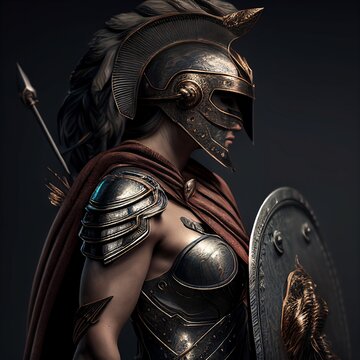 Spartan female warrior, AI generated