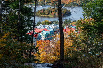 Views from Mount Tremblant track in autumn. Quebec. Canada.