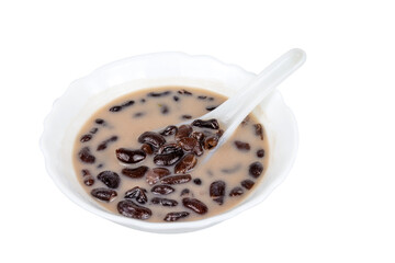 Thai dessert, black beans in coconut milk isolated