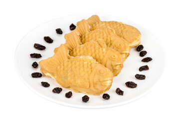Taiyaki cakes isolated, Japanese confectionery