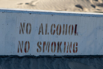 No Alcohol, No Smoking sign in Mission Beach, California.