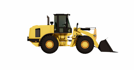 Escavadeira isolated on white background