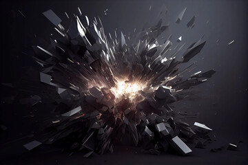 Vibrant Burst of Grey Light on Abstract Background for Creative Projects, generative ai