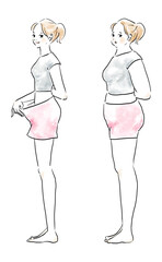 ダイエットに成功した女性　ビフォーアフター