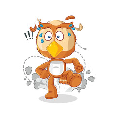 owl running illustration. character vector