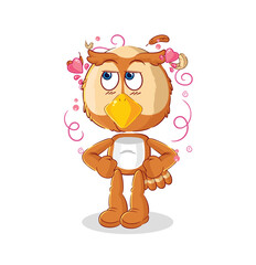 owl shy vector. cartoon character