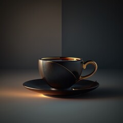 Espresso black coffee luxurious minimalis mug specialty , GENERATIVE AI