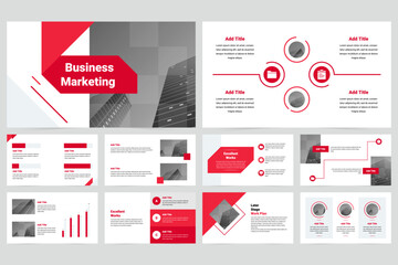 Fototapeta na wymiar Red Modern Business Marketing Work Report Presentation